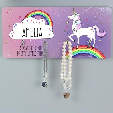 Personalised Unicorn Jewellery Hooks Plaque Extra Image 2